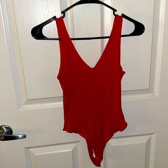 Red Bodysuit Tank Top - Picture 1 of 4